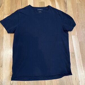 Massimo Dutti Mens Black Cotton T-Shirt Size XL